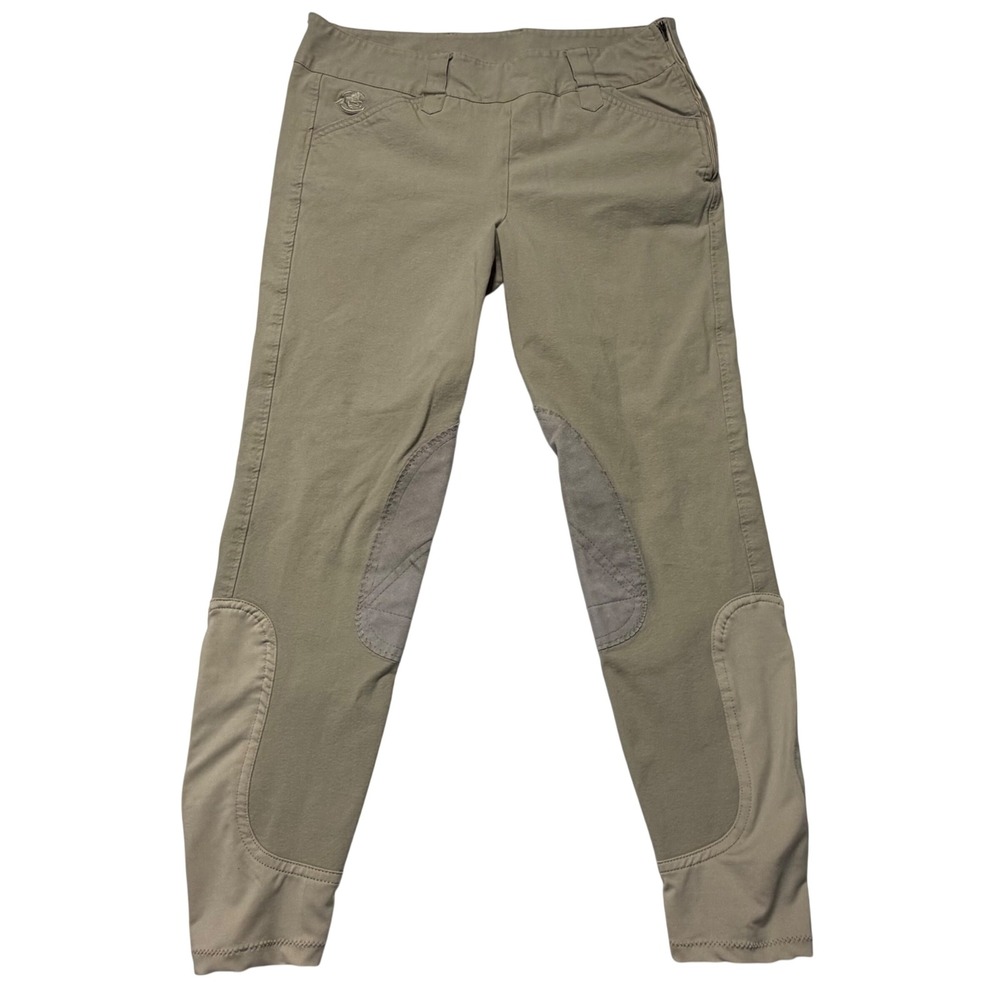 Piper by SmartPak Tan Knee Patch Equestrian Riding Breeches Pants Womens 32R